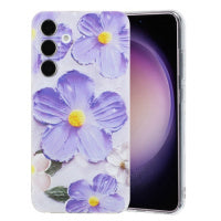 Samsung Galaxy A15 4G / 5G Colorful Painting Pattern TPU Phone Case(Purple Flowers)