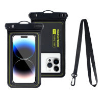 6.9-Inch Phone Outdoor Swimming Touch Screen Floating IPX8 30m Waterproof Bag(Black Green)