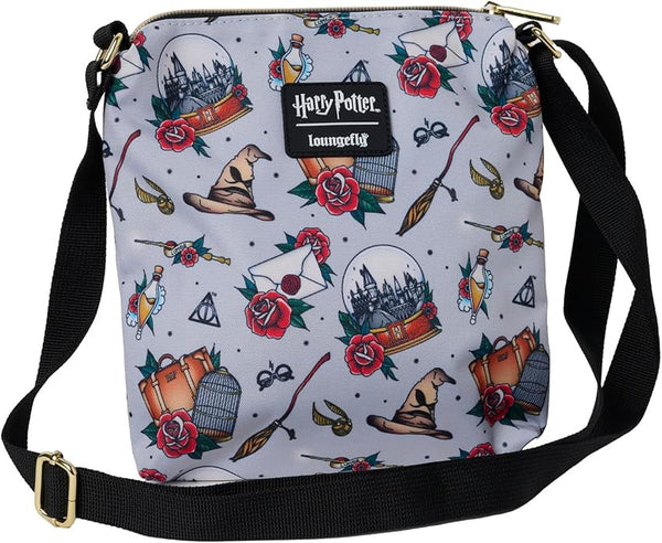 Harry Potter Passport Crossbody Travel Bag AOP Relics Tattoo Print