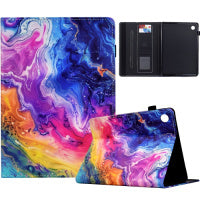 Samsung Galaxy Tab A9+ Painted Pattern Leather Tablet Case(Marble)