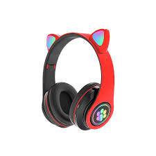 B39 Cat Ear Design LED Gradient Light Wireless Bluetooth Headset(Red)