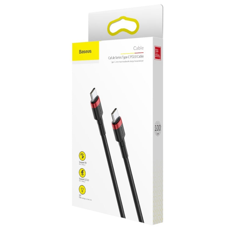 Cafule Series USB-C / Type-C PD 2.0 60W Flash Charge Cable, Cable Length: 1m RED