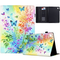 Samsung Galaxy Tab A9+ Painted Pattern Leather Tablet Case(Colorful Flowers)