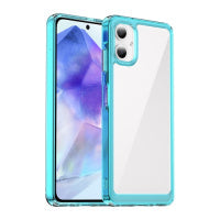 Samsung Galaxy A06 4G Colorful Series Acrylic Hybrid TPU Phone Case(Transparent Blue)