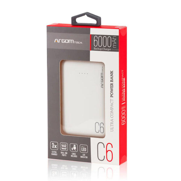 Copy of POWER BANK C6 6000MAH ARG-PB-1136BK