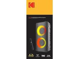 KODAK PRPS-1775 4" Double-Woofer Party Tower Speaker w/ Mic - BLACK