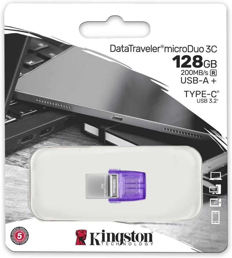 Kingston DataTraveler microDuo 3C 128GB USB-C & USB-A Flash Drive