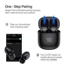 SkeiPods E66 True Wireless Stereo BT Earbuds with AI ENC Noise Canceling & LED Screen