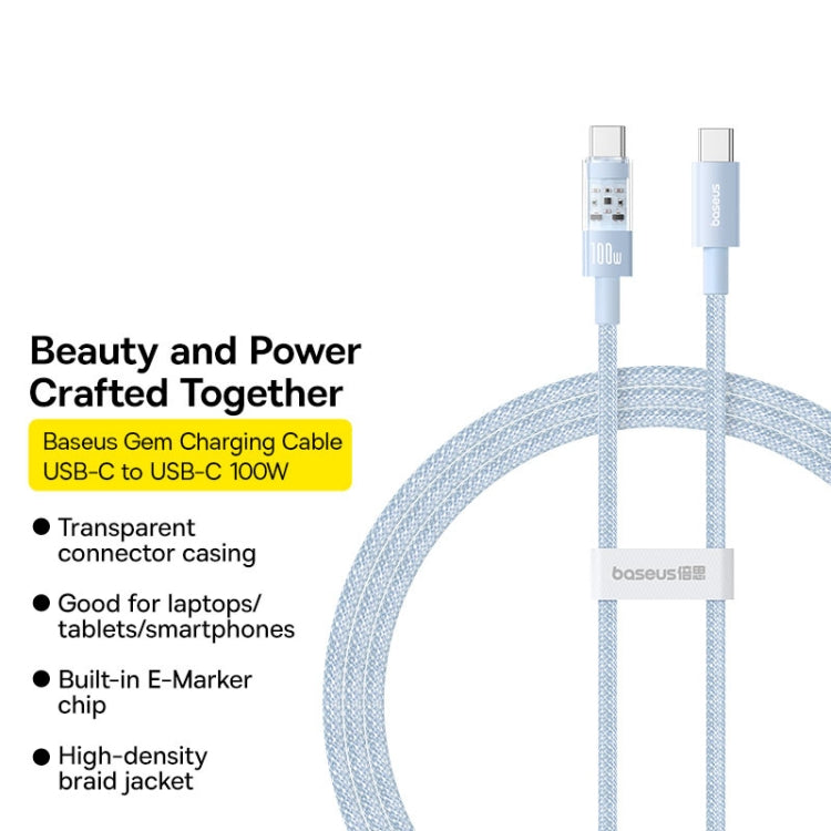 Baseus CD Series PD100W USB-C / Type-C to USB-C / Type-C Fast Charging Data Cable, Length:2m(Blue)