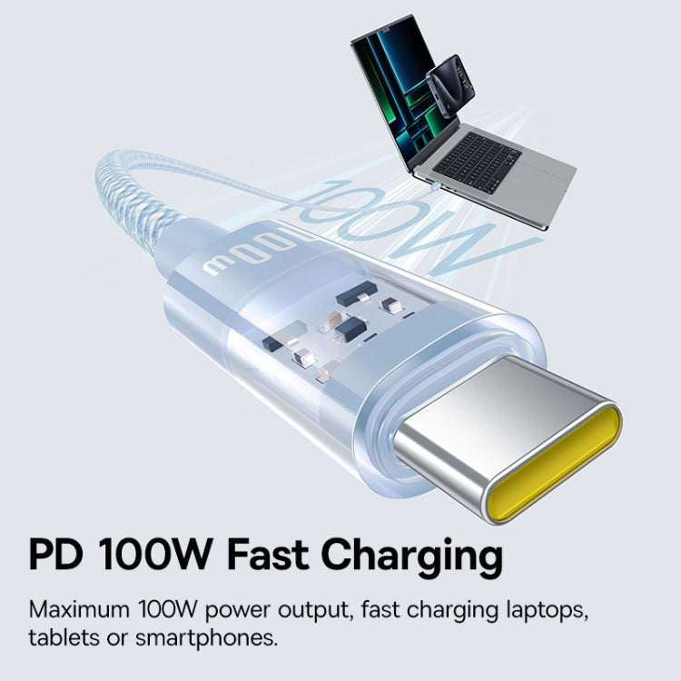 Baseus CD Series PD100W USB-C / Type-C to USB-C / Type-C Fast Charging Data Cable, Length:2m(Blue)