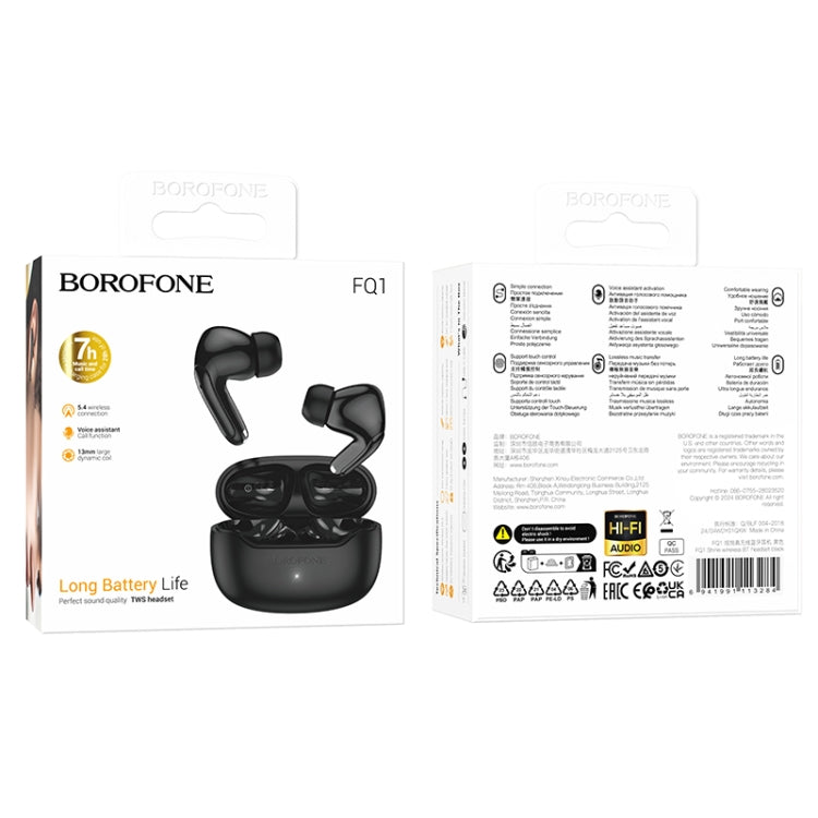 Borofone FQ1 TWS Shine Wireless BT Headset Earbuds(White)