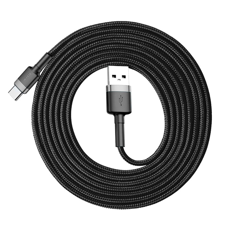 Baseus 2m 2A Max USB to USB-C / Type-C Data Sync Charge Cable(Grey+Black)