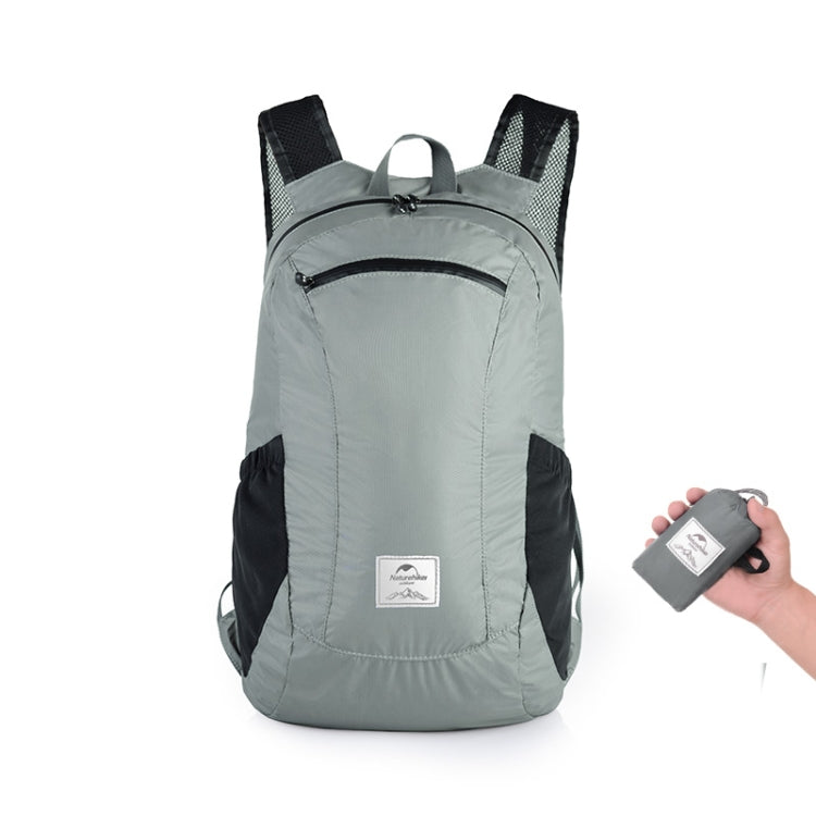 Naturehike Ultra-light Portable Outdoor Waterproof Bag Travel Double Shoulder Foldable Backpack, Capacity:22L(Gray)