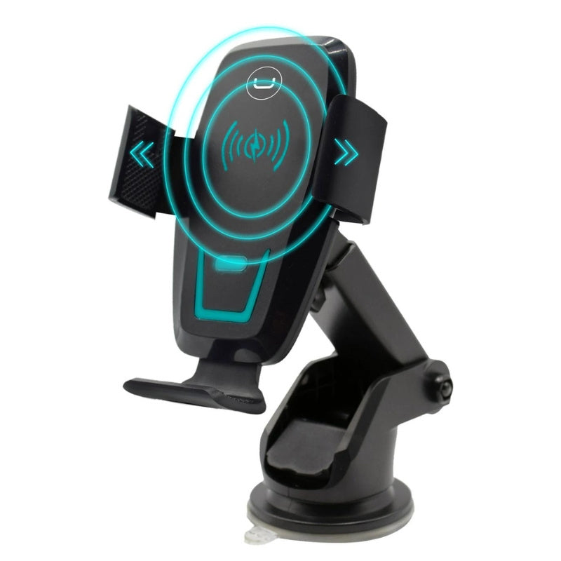 EXTENDABLE ARM CELL PHONE HOLDER W/ WIRELESS CHARGER CH3009BK