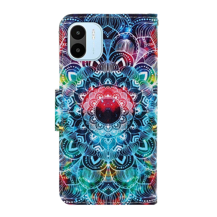 Xiaomi Redmi A1 Colored Drawing Pattern Leather Phone Case(Mandala)