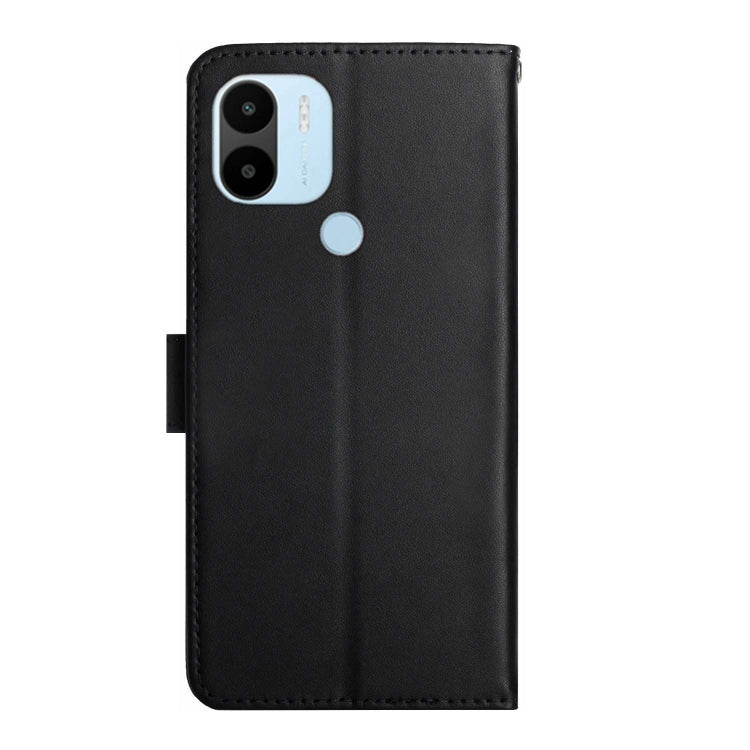 Xiaomi Redmi A1+ Genuine Leather Fingerprint-proof Flip Phone Case(Black)