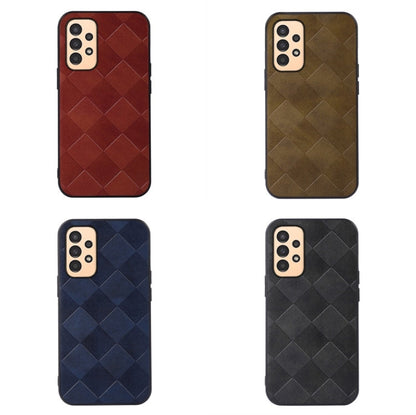 Samsung Galaxy A13 4G Weave Plaid PU Phone Case(Brown)