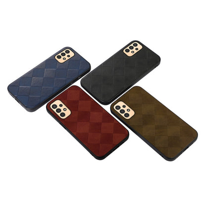 Samsung Galaxy A13 4G Weave Plaid PU Phone Case(Brown)