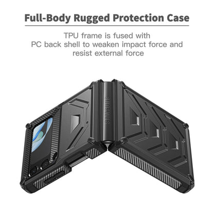 Samsung Galaxy Z Flip4 5G SM-F721 Armored All-inclusive Shockproof Folding Phone Case(Black)