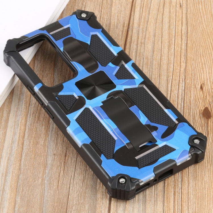 Xiaomi 12T / 12T Pro / Redmi K50 Ultra Camouflage Armor Kickstand TPU + PC Magnetic Phone Case(Dark Blue)