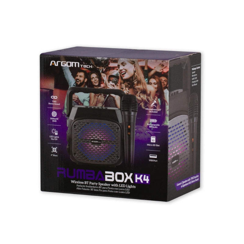 RUMBA BOX K4 TWS WIRELESS BT SPEAKER ARG-SP-3010BK