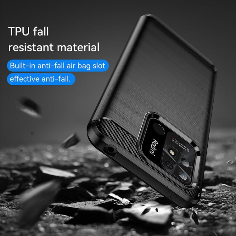 Xiaomi Redmi 10C Brushed Texture Carbon Fiber TPU Case(Black)