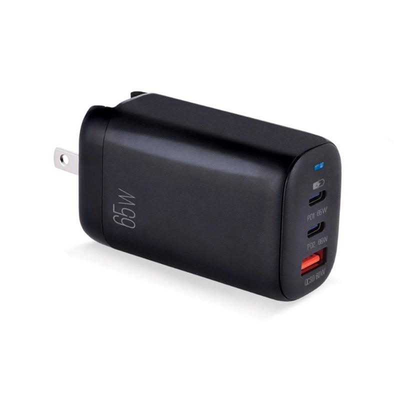 VOLTA P8 65W DUAL PD TYPE-C + USB WITH FOLDABLE PLUG WALL CHARGER ARG-AC-0126BK