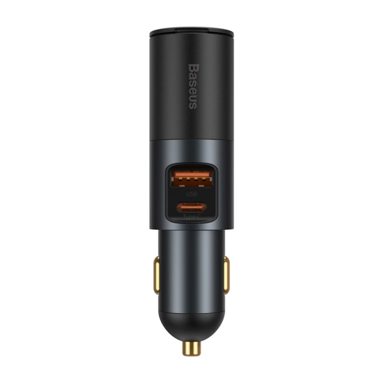 Baseus Share U+C 120W Together Fast Charge Car Charger with Cigarette Lighter Expansion Port(Grey)