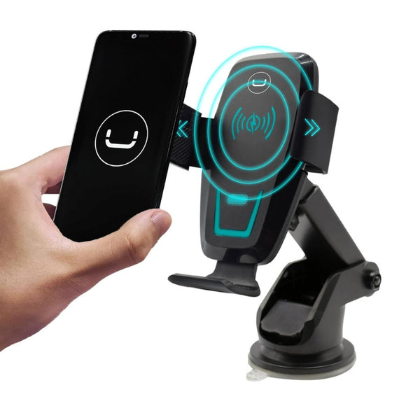 EXTENDABLE ARM CELL PHONE HOLDER W/ WIRELESS CHARGER CH3009BK