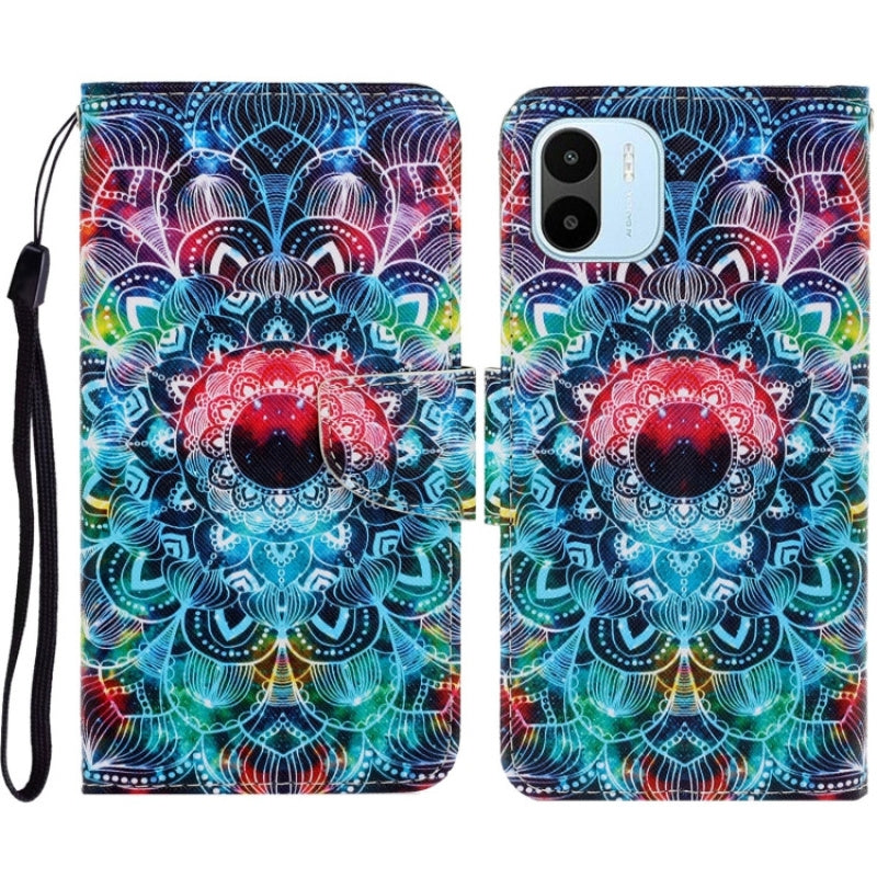 Xiaomi Redmi A1 Colored Drawing Pattern Leather Phone Case(Mandala)