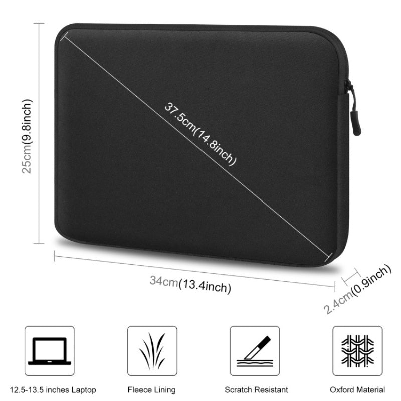 13.0 inch Sleeve Case Zipper Laptop Carrying Bag (Black)