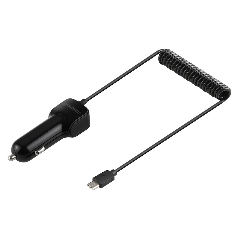 HAWEEL 5V 3.1A USB-C / Type-C Car Charger with Spring Cable, Length: 30cm-120cm